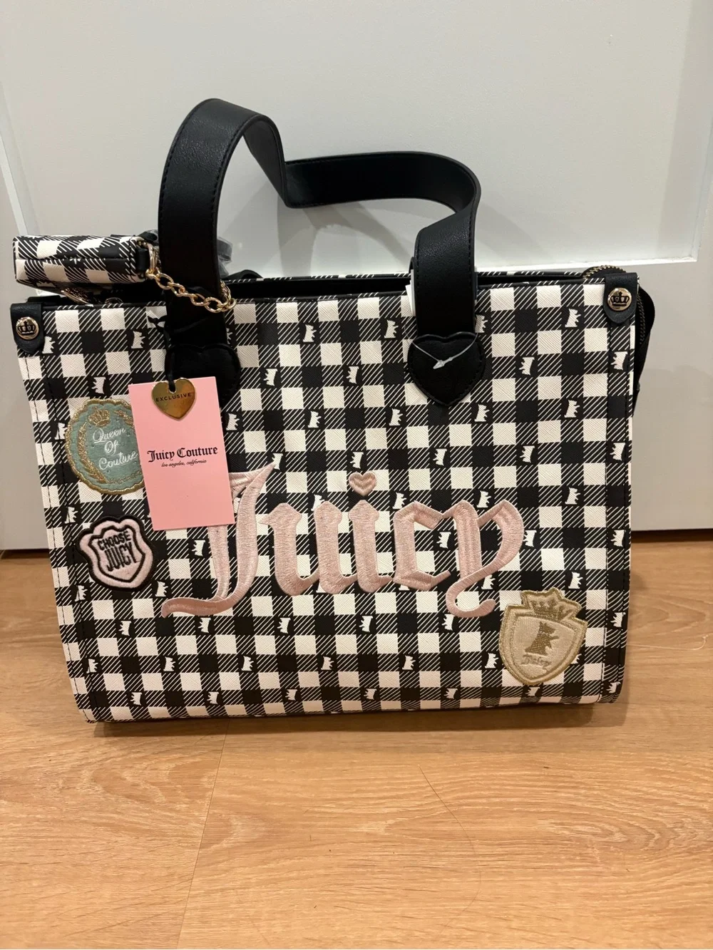 Juicy Couture Study in Style Black & White Scottie Tote